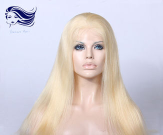 China Gerades blondes volles Spitze-Perücken-Menschenhaar, volles Spitze-Perücken-Jungfrau-Haar fournisseur