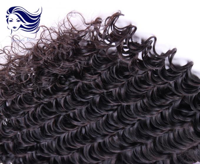 Tiefe Wellen-Jungfrau-verdoppeln peruanische Haar-Erweiterungen Einschlagfaden mit Grad 7A