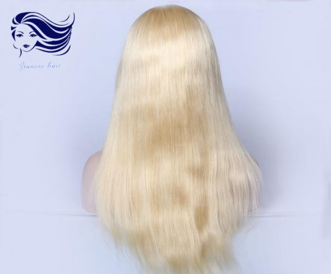 Gerades blondes volles Spitze-Perücken-Menschenhaar, volles Spitze-Perücken-Jungfrau-Haar