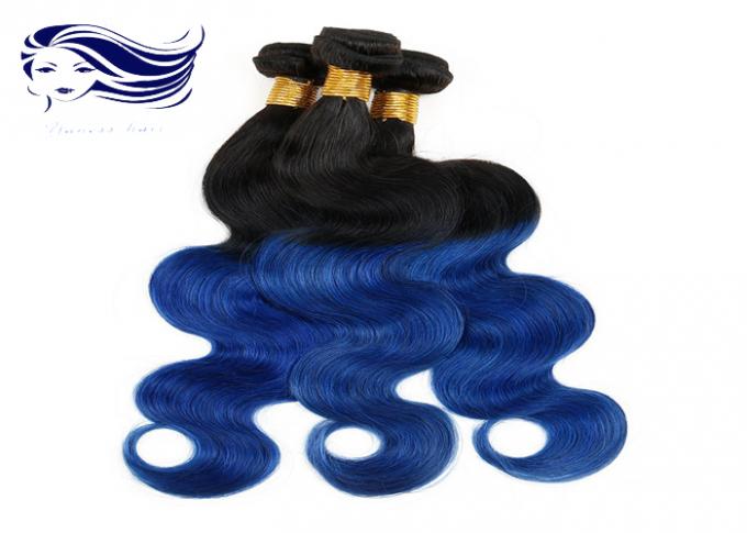 Körper-Welle blaue Peruaner-Haar-Webart-Bündel des Ombre-Farbhaar-100