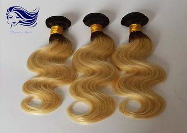 China Blondes Ombre-Farbhaar-unverarbeitete doppelte gezeichnete Haar-tiefe Welle fournisseur
