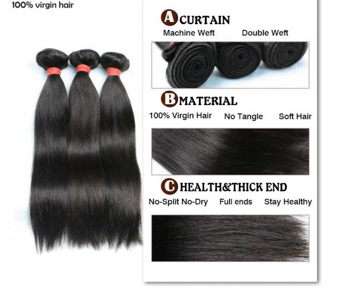 Menschliche Silk Jungfrau-brasilianische Haar-Erweiterungen der Durchschnittsklasse-6A 16 Zoll