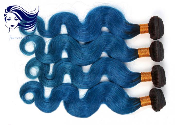 Jungfrau-brasilianische Körper-Wellen-Haar hübsche Ombre-Farbkurzes Haar 1B/Blau