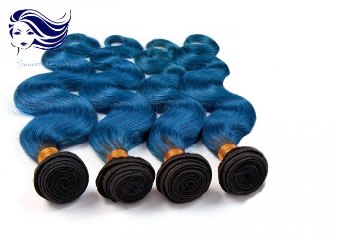 Jungfrau-brasilianische Körper-Wellen-Haar hübsche Ombre-Farbkurzes Haar 1B/Blau
