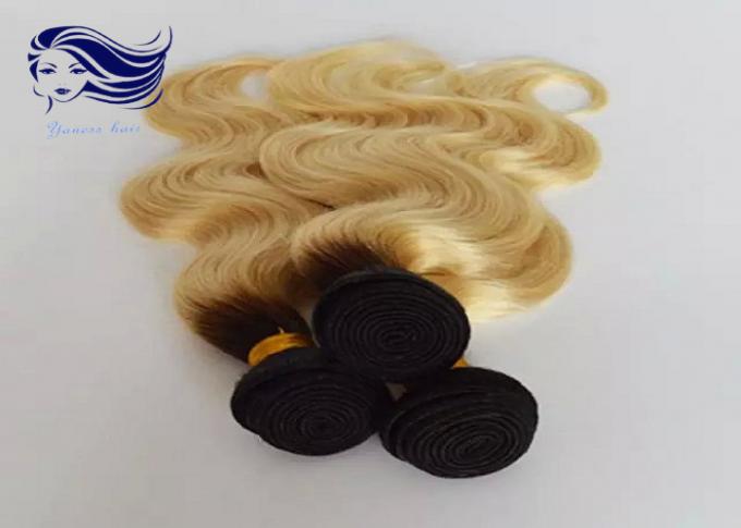 Blondes Ombre-Farbhaar-unverarbeitete doppelte gezeichnete Haar-tiefe Welle